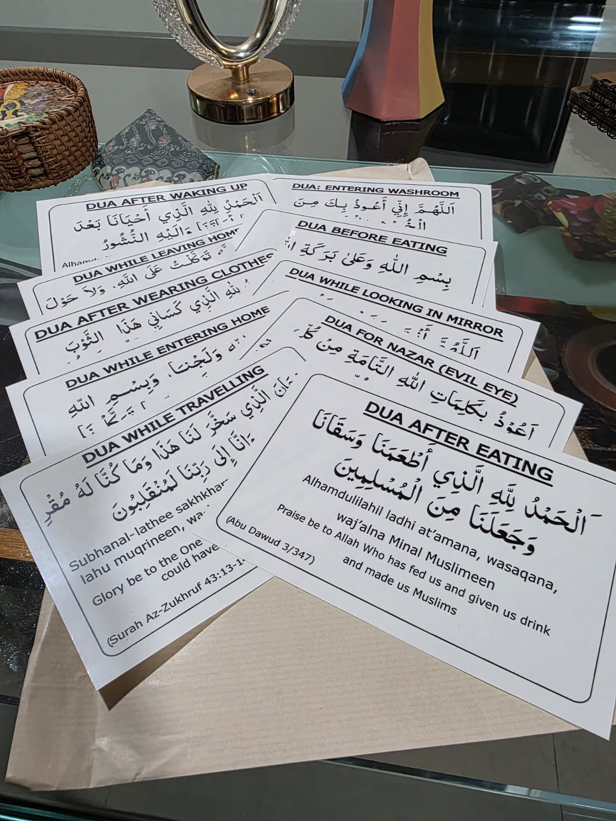 English Dua Stickers (Set of 12 Dua's)