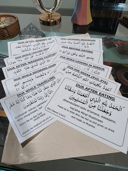 English Dua Stickers (Set of 12 Dua's)